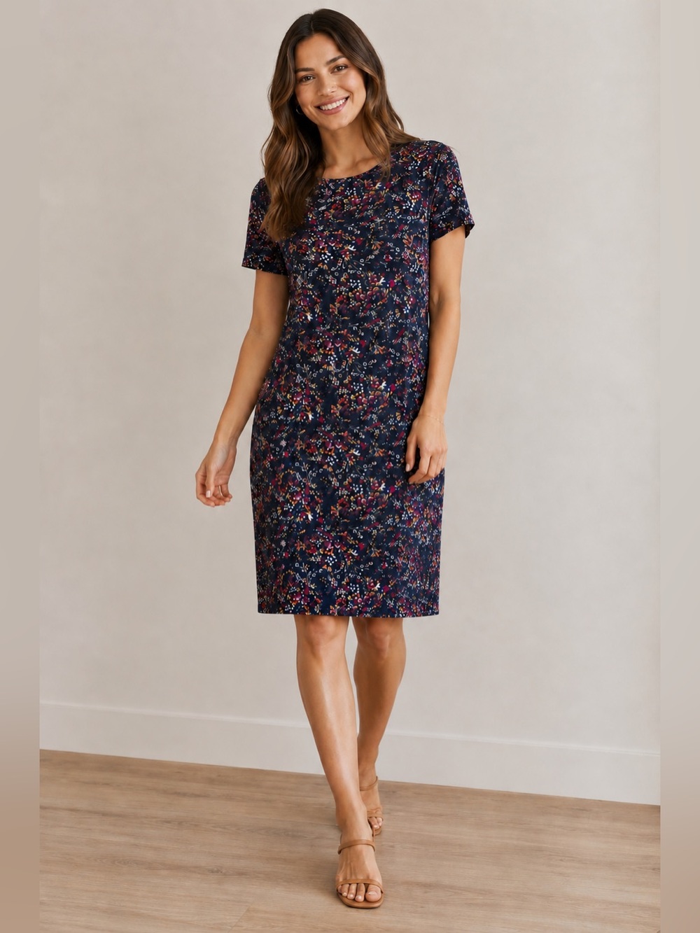 Cotton Traders Floral jersey midi Dress Size 12